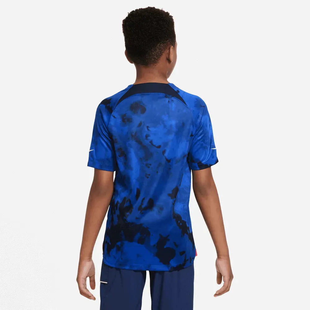 Nike 2022-23 USA Youth Jersey 4 Stars Bright Blue-Navy (Model - Back)