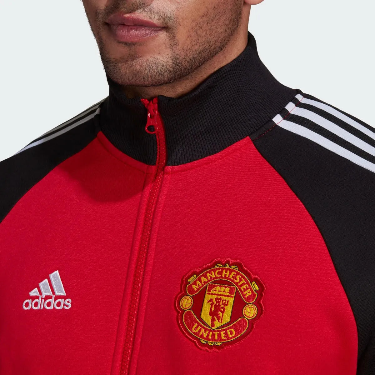 Adidas 2022 Manchester United  Tiro 21 Anthem Jacket  - Red-Black (Detail 1)