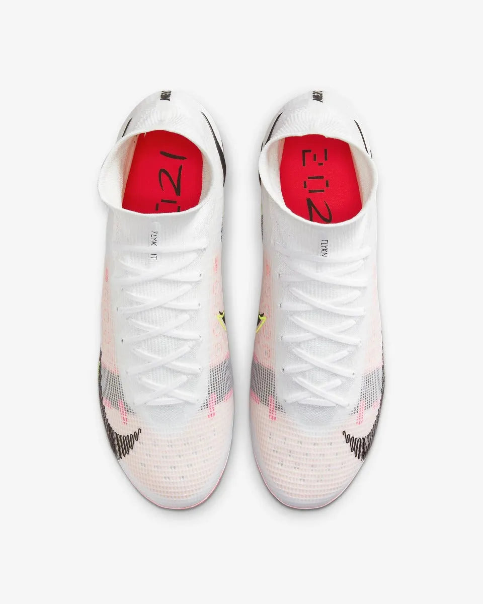 Nike Superfly 8 Elite FG - White-Black-Bright Crimson (Pair - Top)