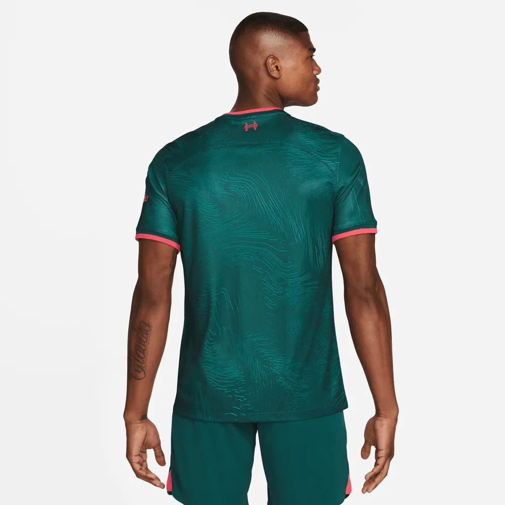 Nike 2022-23 Liverpool Third Jersey - Dark Atomic Teal-Siren Red (Model - Back)