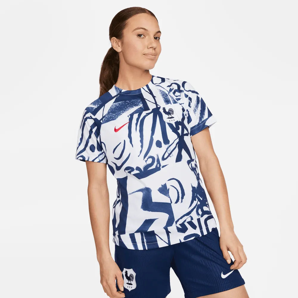 Nike 2023 France Womens Pre-Match Jersey (Model - Front)