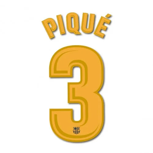 Barcelona 2017/18 Home Pique #3 Jersey Name Set