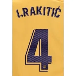 Barcelona 2019/20 Away I. Rakitic #4 Jersey Name Set