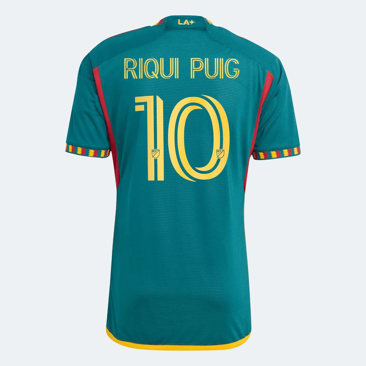 adidas 2023-24 LA Galaxy Authentic Away Jersey - Mystery Green-Team Gold (Riqui Puig)