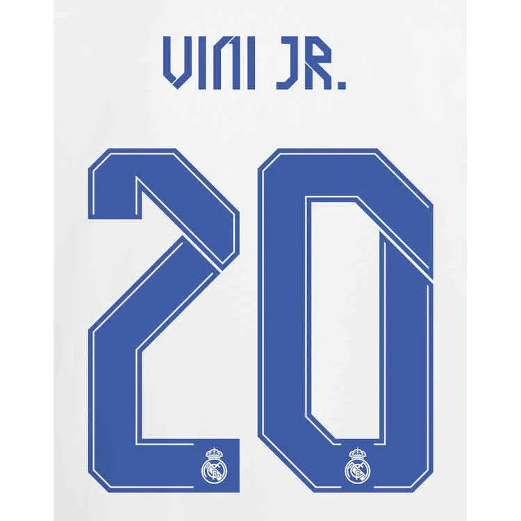 Real Madrid 2021/22 Home Vini JR #20 Jersey Name Set (Main)