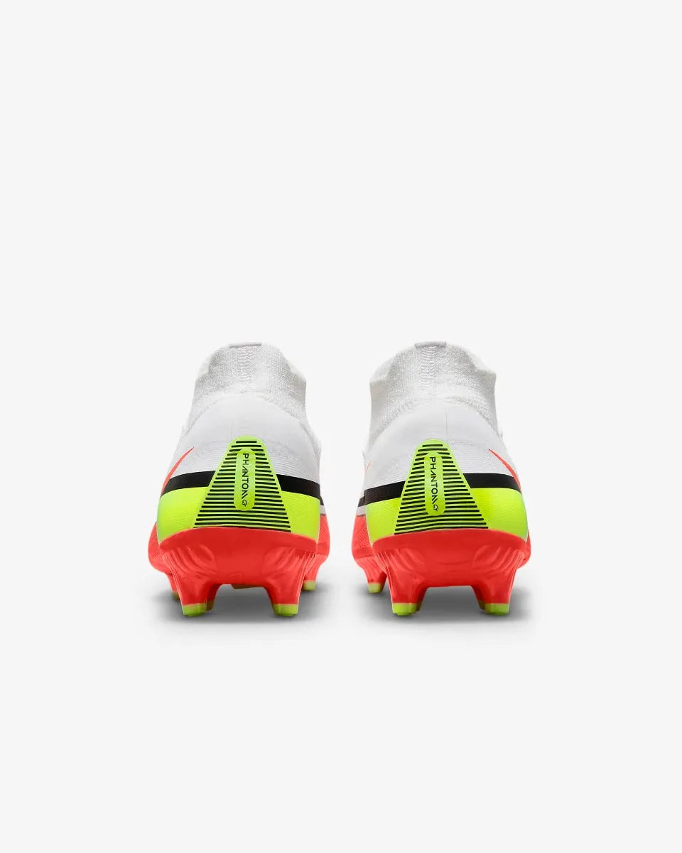 Nike Phantom GT2 PRO DF FG - White-Volt-Crimson (Pair - Back)