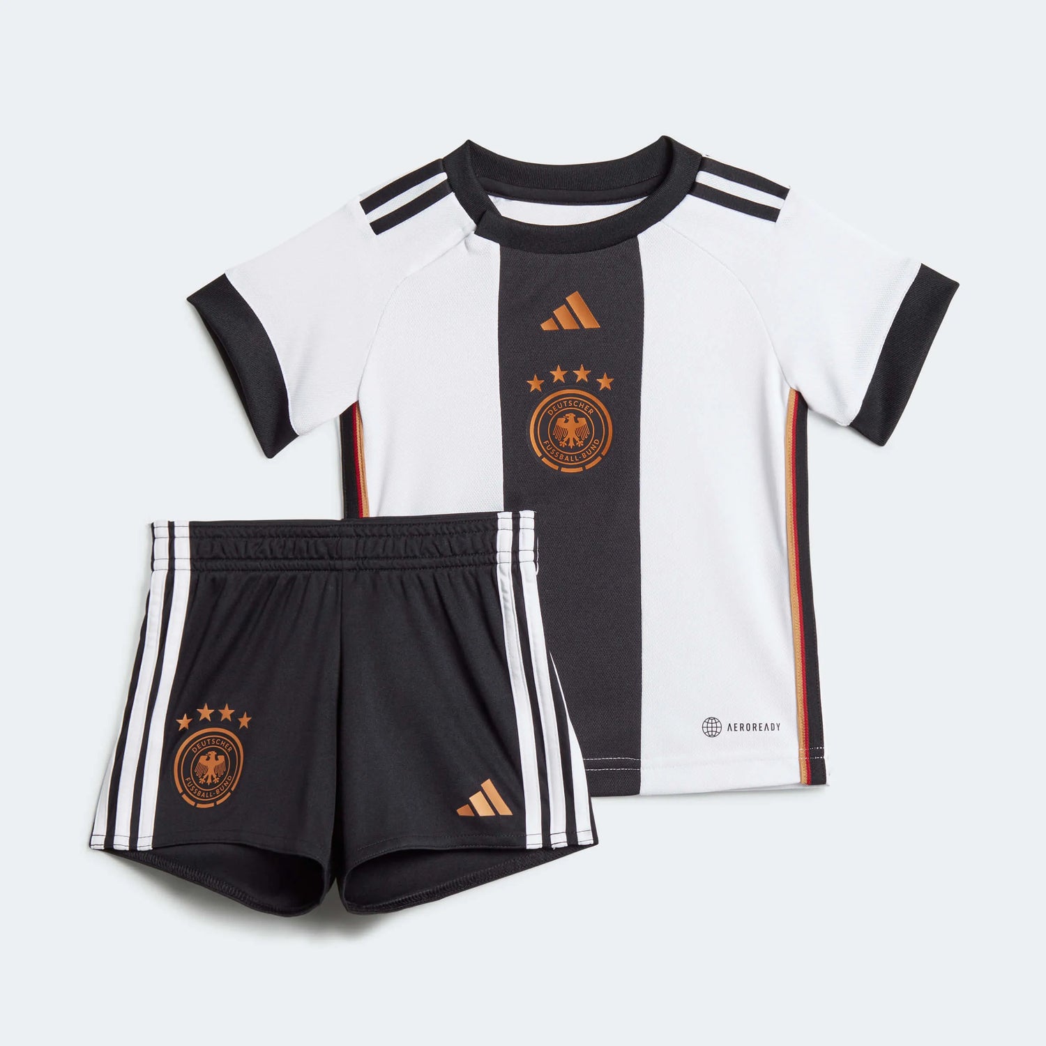 adidas 2022-23 Germany Home Baby Set - White-Black (Set - Front)