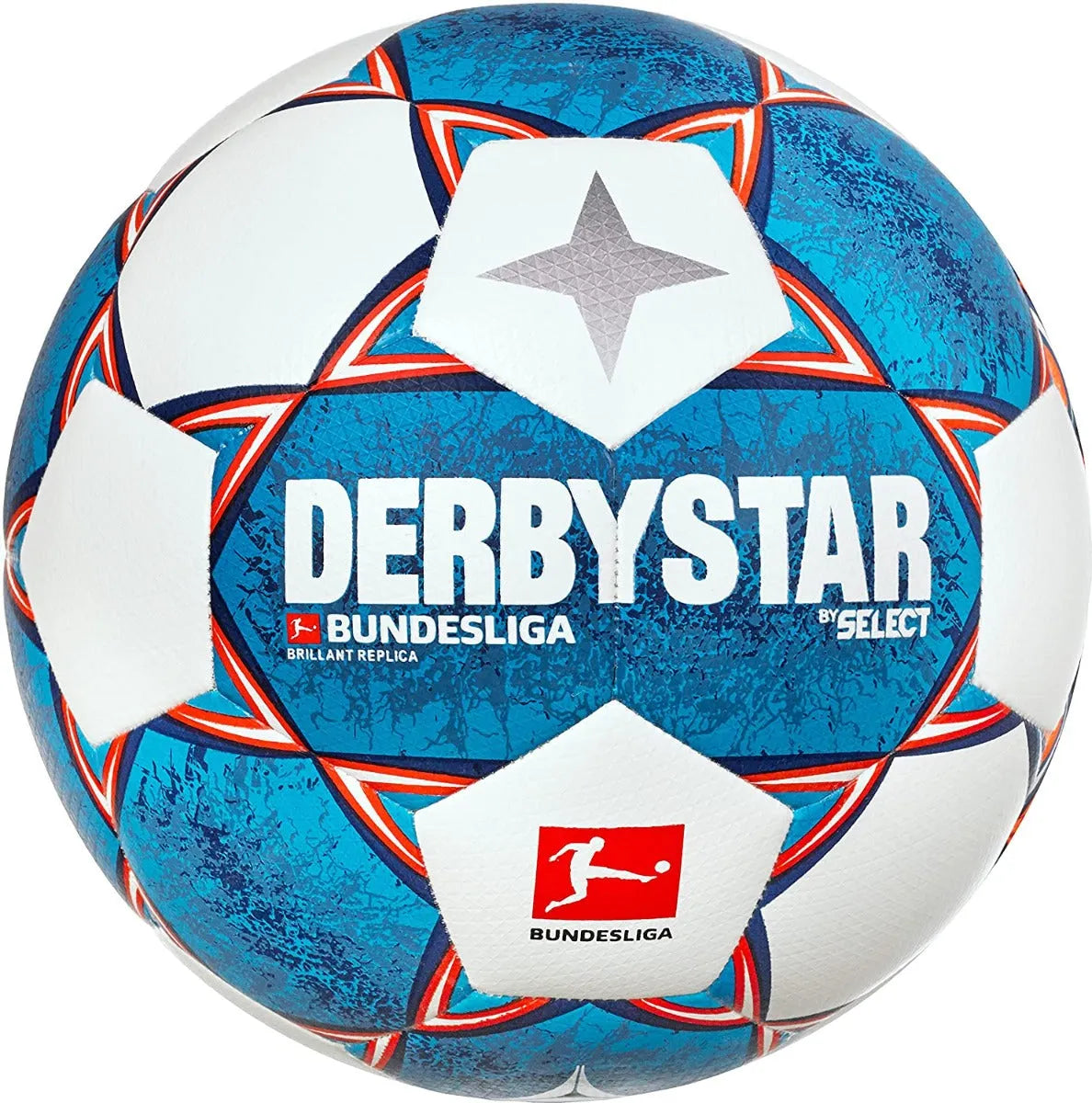 Select Derbystar Brilliant Bundesliga Ball - White-Blue-Orange (Blue - Front)