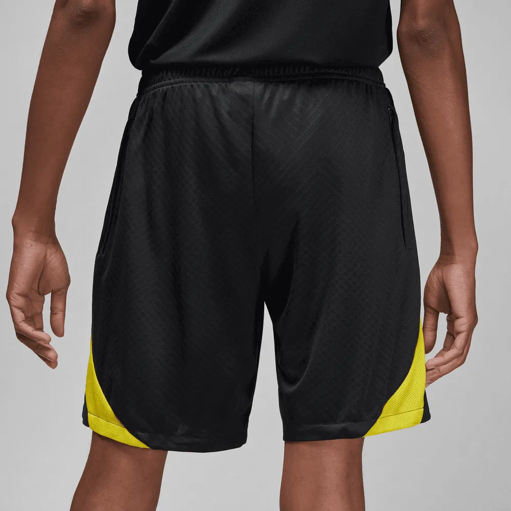 Jordan 2023 PSG Strike Shorts - Black-Yellow (Model - Back)