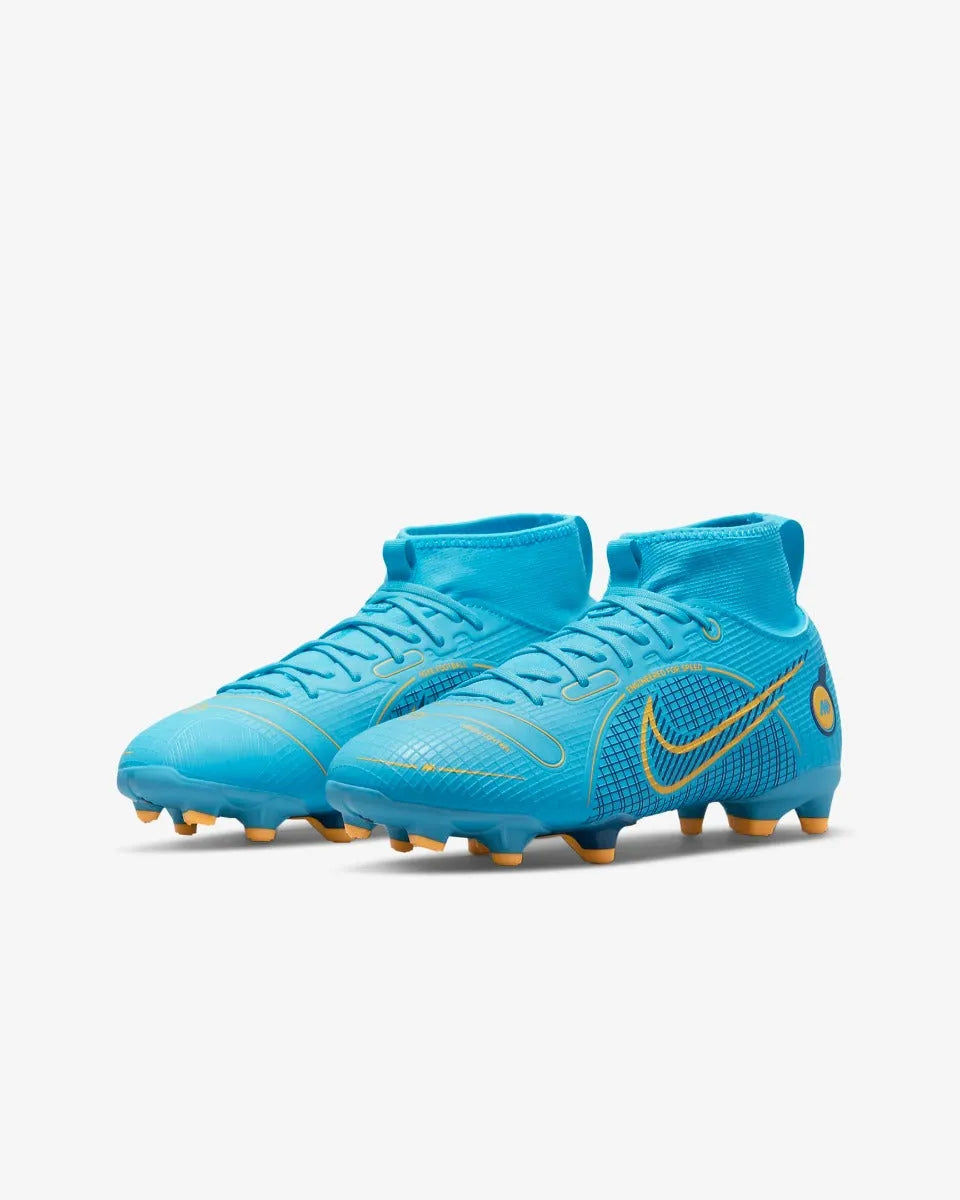 Nike JR Superfly 8 Academy FG-MG - Chlorine Blue-Laser Orange (Pair - Diagonal)