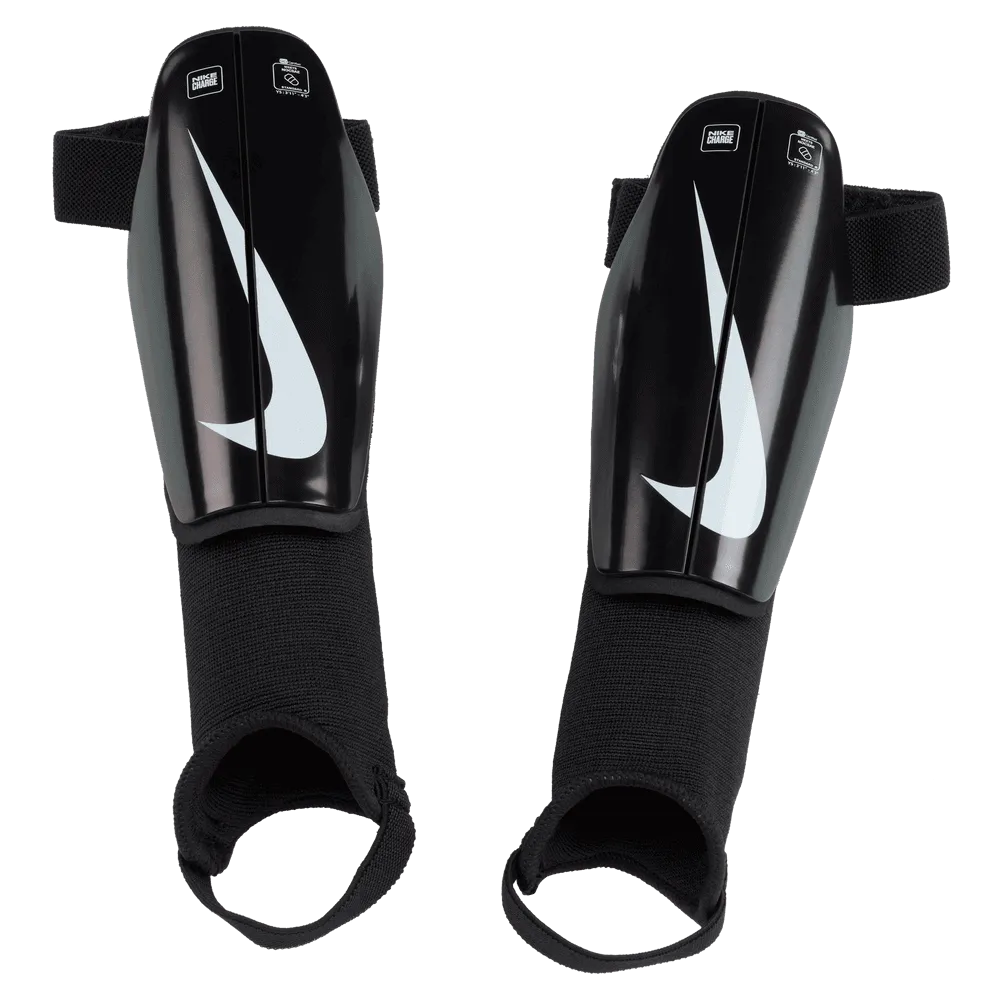 Nike Youth Charge Shinguard - Black - White (Set)