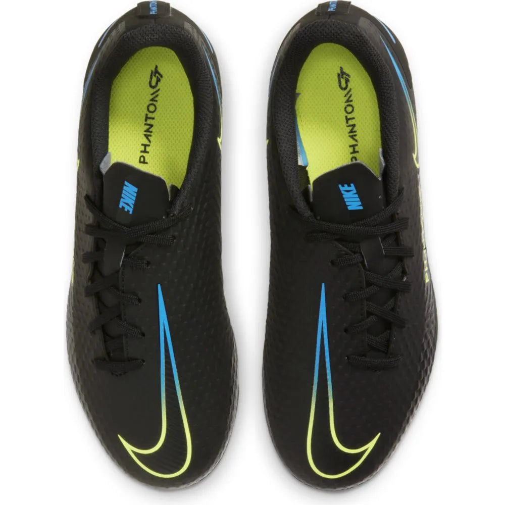 Nike JR Phantom GT Academy FG-MG - Black-Volt-Blue (Pair - Top)