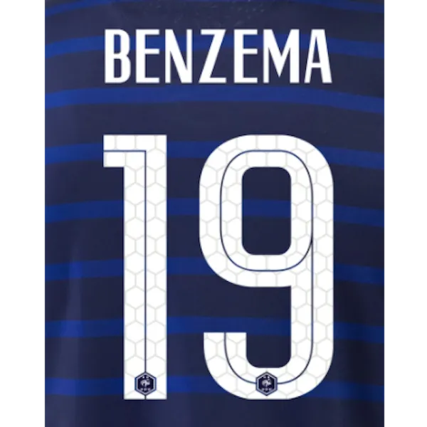 France 2020/21 Home Benzema #19 Jersey Name Set