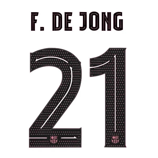 Barcelona 2020/21 Third F. De Jong #21 Jersey Name Set