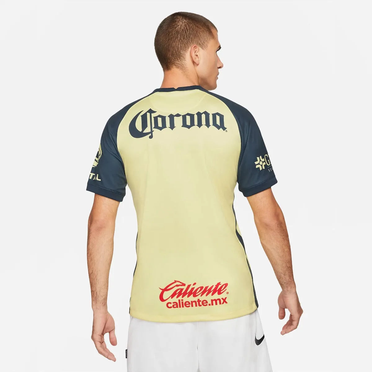 Nike 2021-22 Club America Home Jersey - Yellow-Navy (Model - Back)