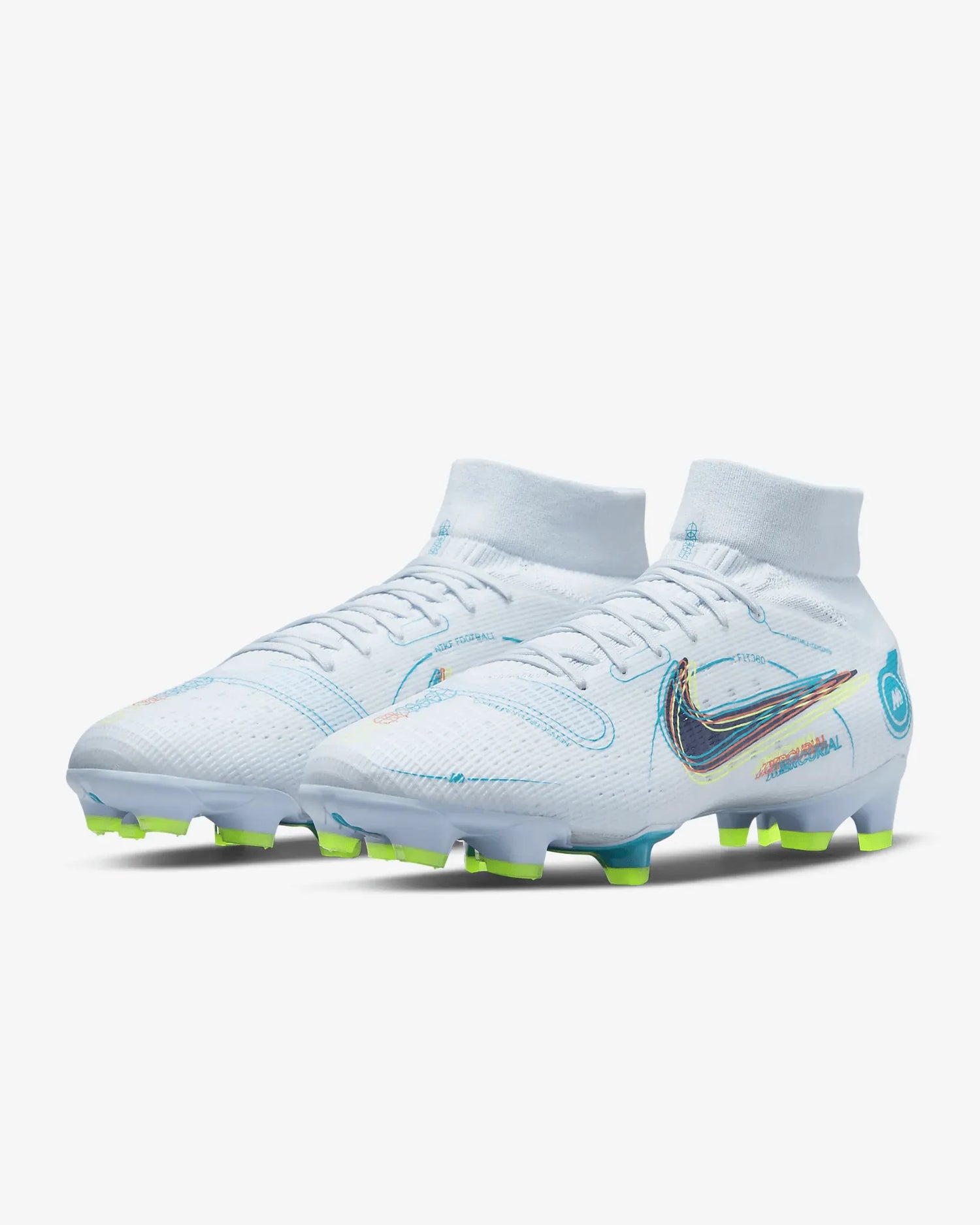 Nike Superfly 8 Pro FG - Grey-Blue (Pair - Diagonal)