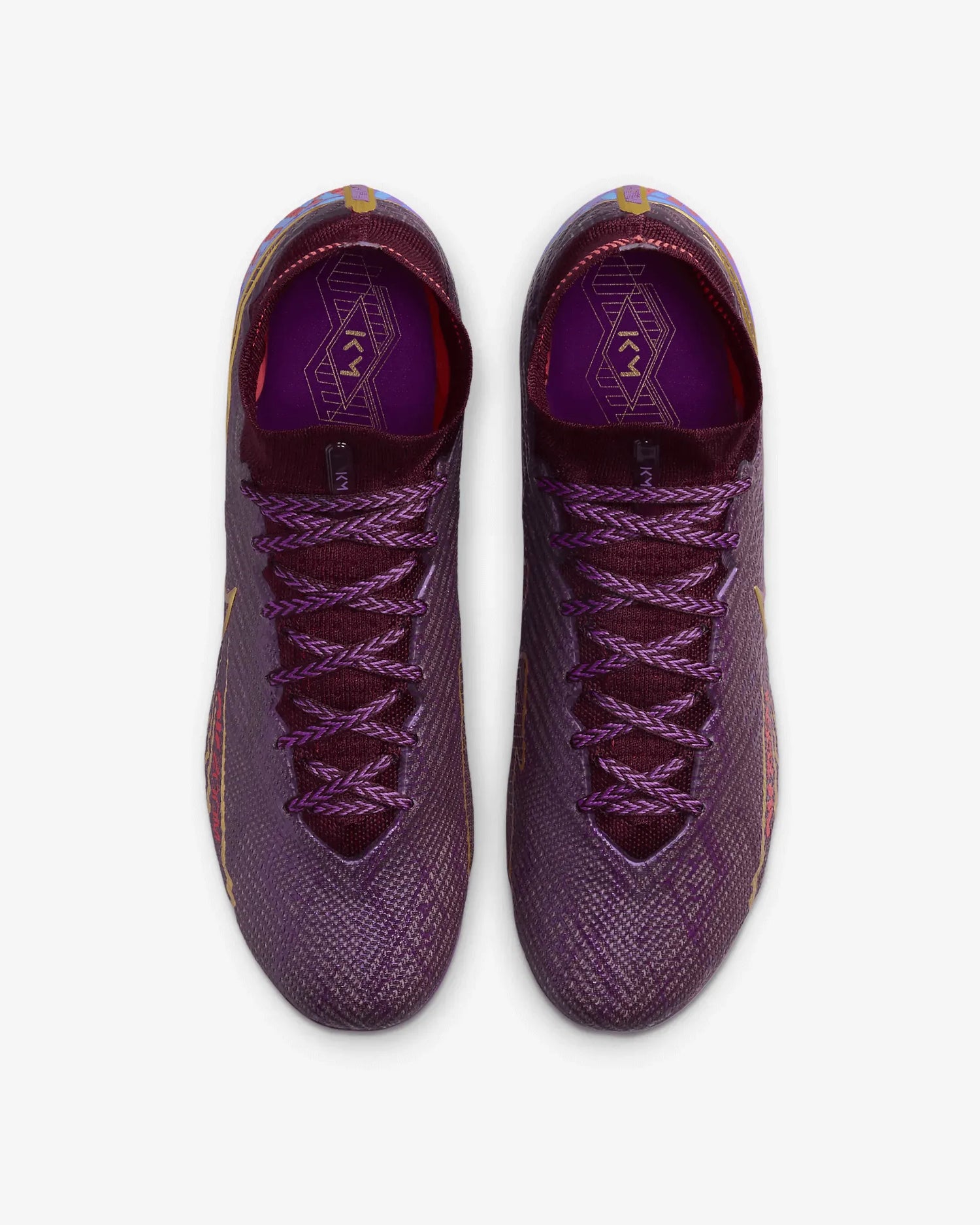 Nike Zoom Superfly 9 Elite KM FG - Dark Beetroot-Gold (Pair - Top)