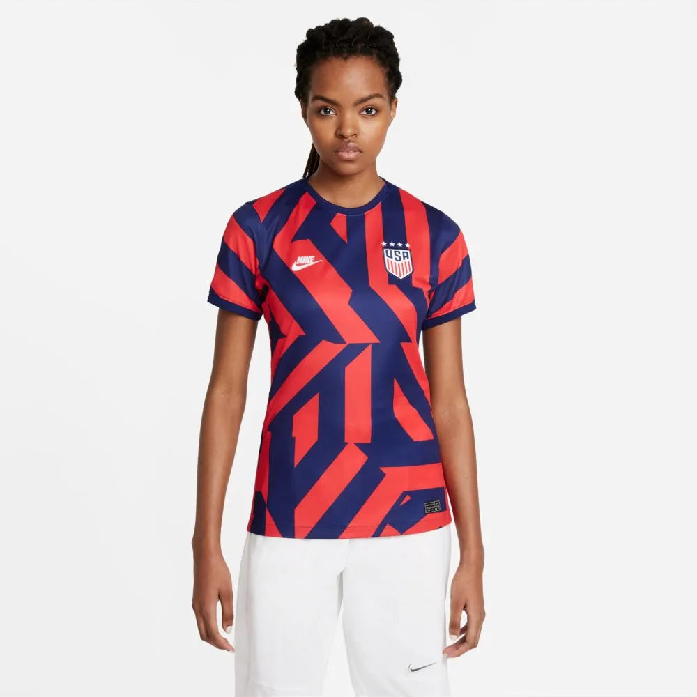 Nike 2021-22 USA Women Away Jersey - Navy-Red (Model - Front)