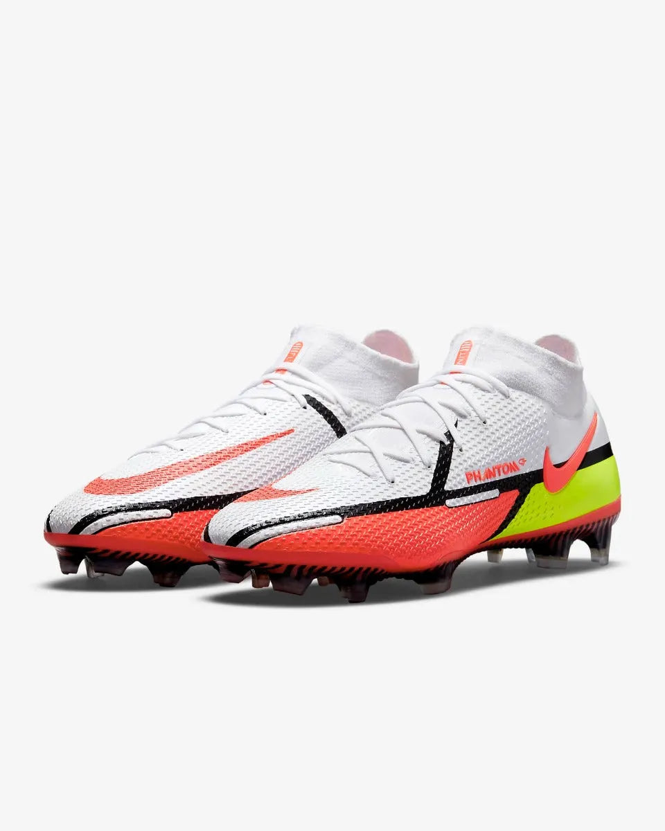 Nike Phantom GT2 DF FG - White-Crimson-Black (Pair - Diagonal)