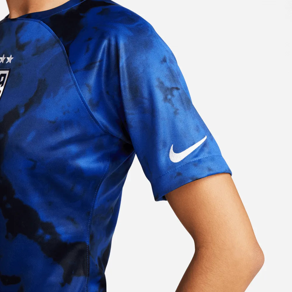 Nike 2022-23 USA Away Women 4 Star Jersey Bright Blue-White (Detail 2)