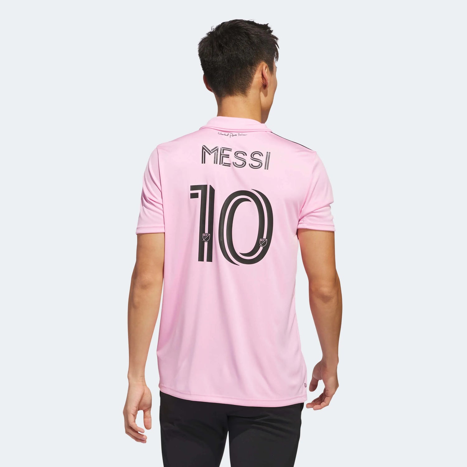 adidas 2022-23 Inter Miami Men's Messi #10 Stadium Home Jersey (Model - Back)