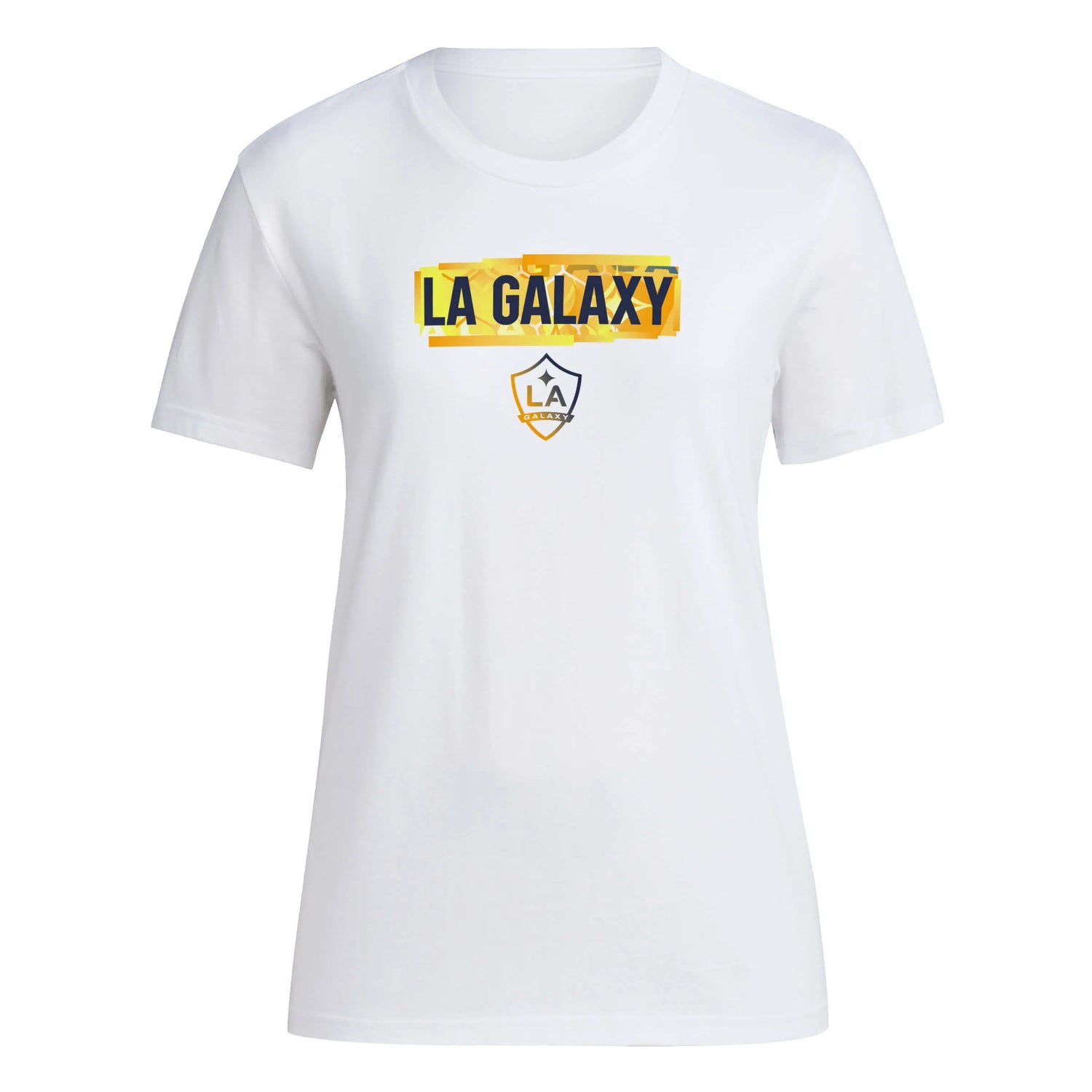 adidas 2024-25 LA Galaxy Women's Short-Sleeve Pre-Game Tee (Front)