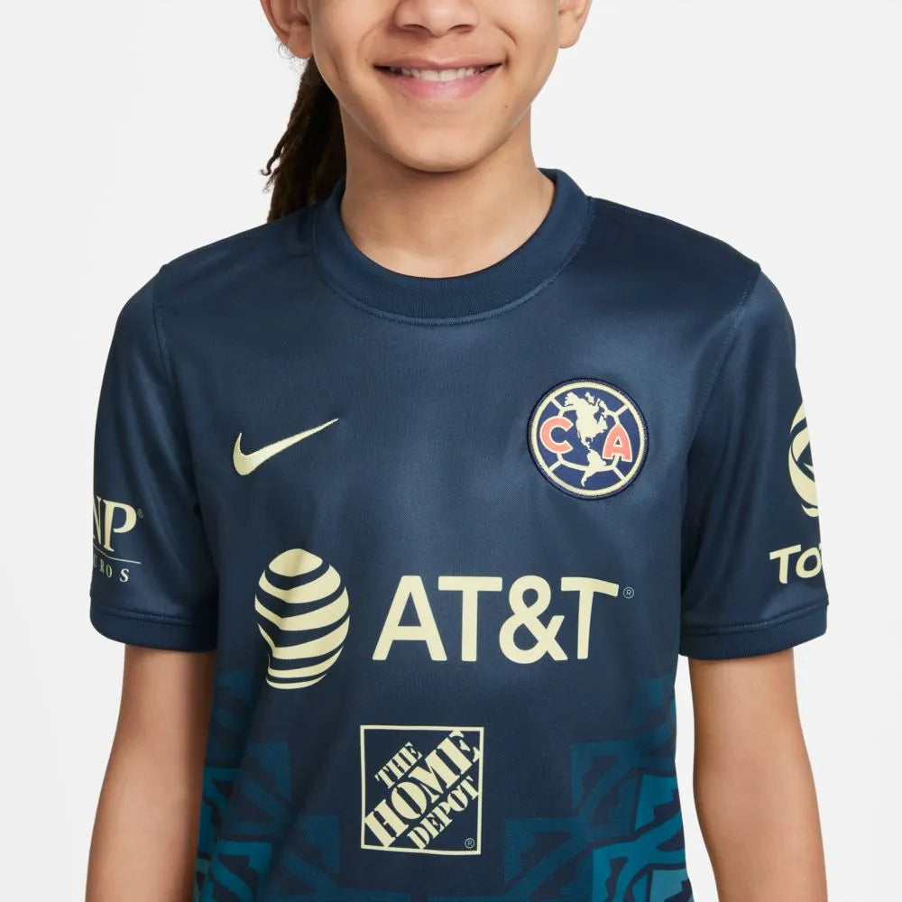 Nike 2021-22 Club America Youth Away Jersey - Navy (Detail 4)