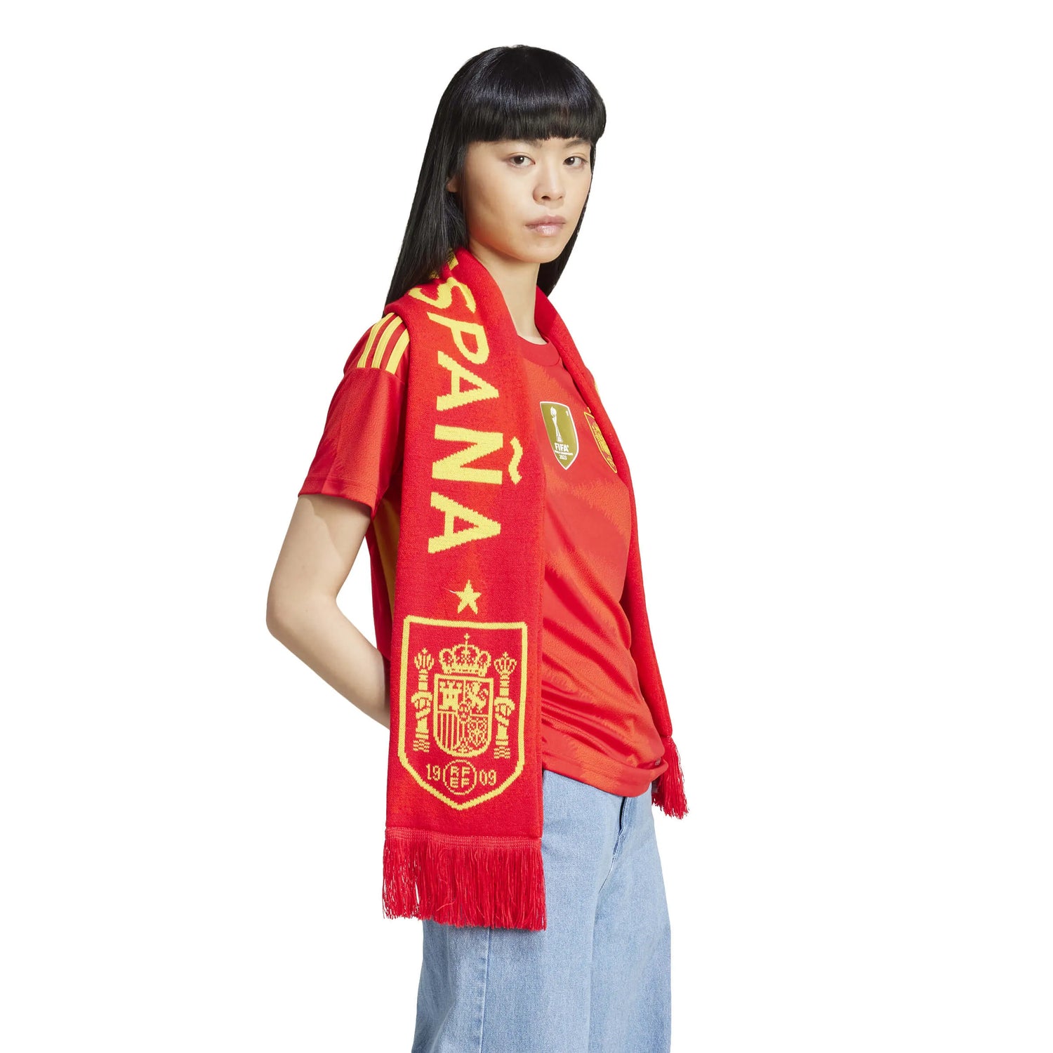 adidas 2024-25 Spain Women's Stadium Home Jersey (Model - Side)