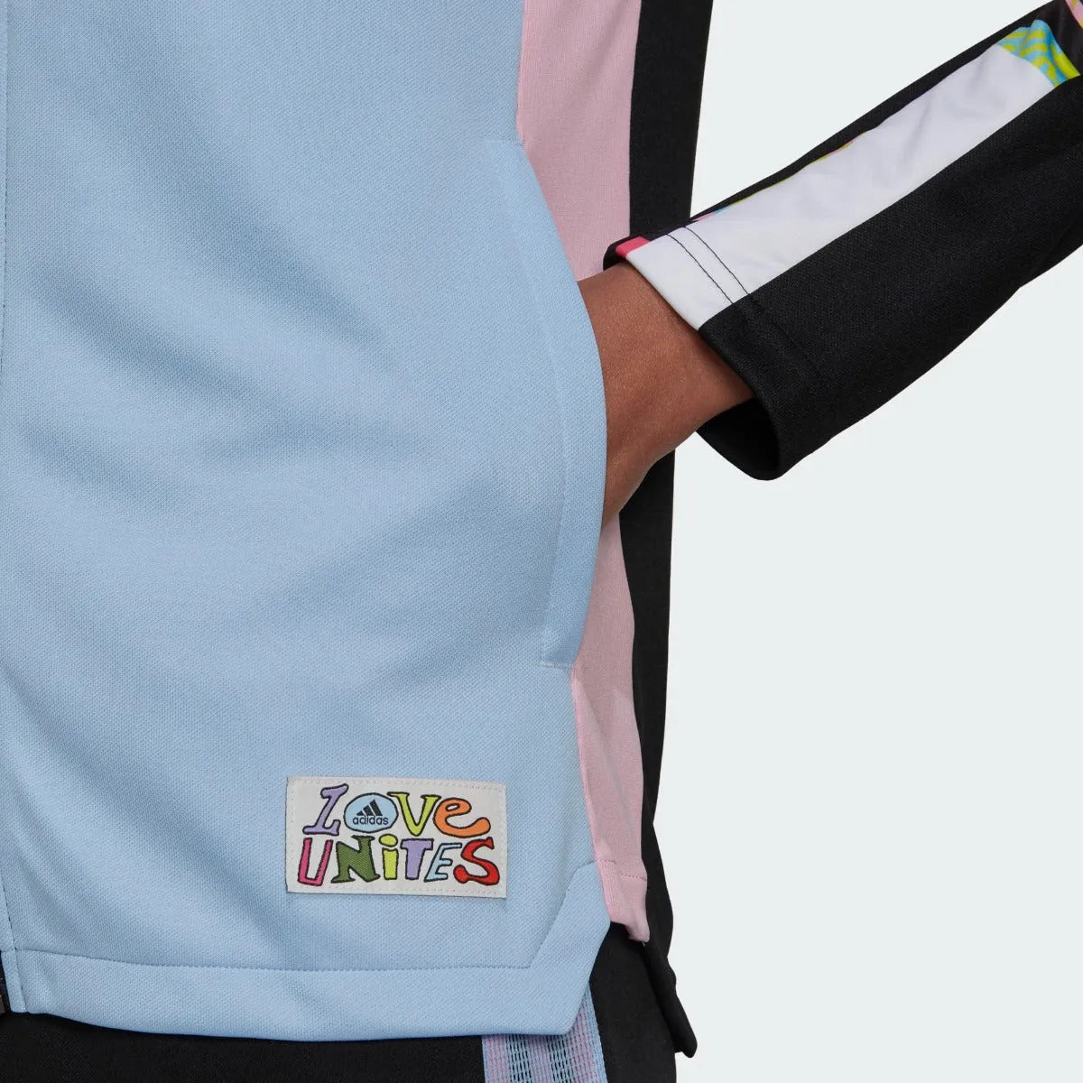 Adidas Love Unites Women Tiro Track Jacket - Black-Pink-Light Blue (Detail 3)