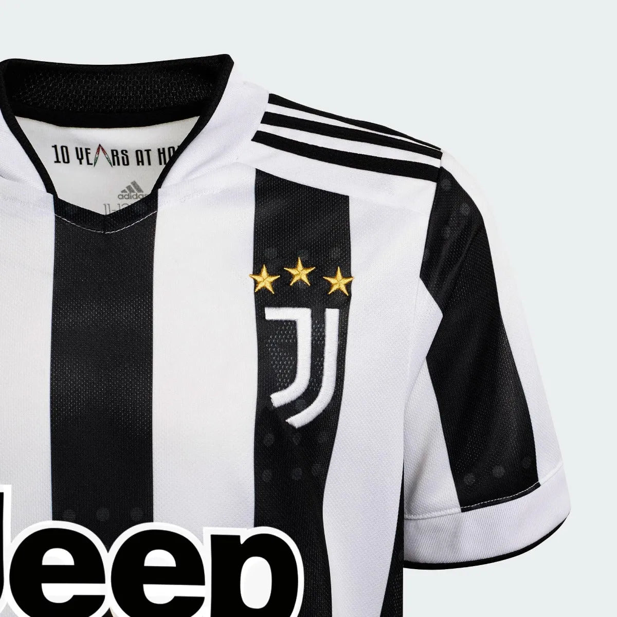 Adidas 2021-22 Juventus Youth Home Jersey - White-Black (Detail 1)