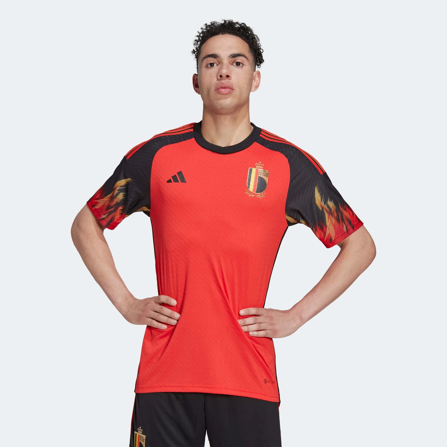 adidas 2022-23 Belgium Authentic Home Jersey - Red-Black (Model - Front)