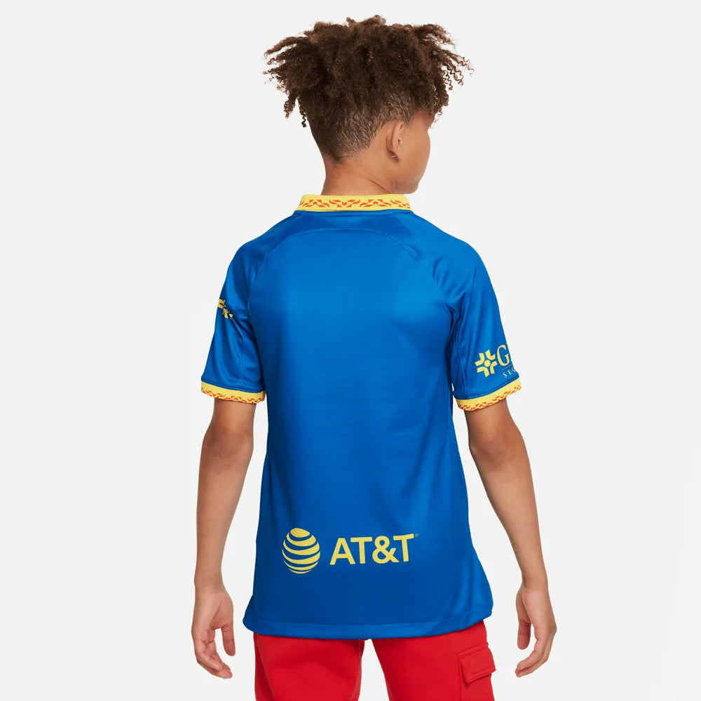 Nike 2023-24 Club America Youth Stadium Away Jersey (Model - Back)