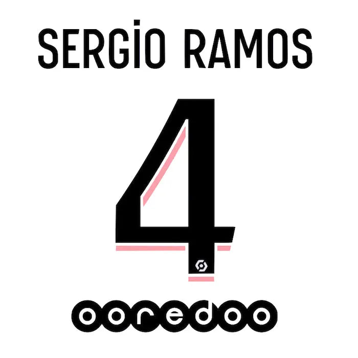 PSG 2021/22 Away Sergio Ramos #4 Jersey Name Set (Main)