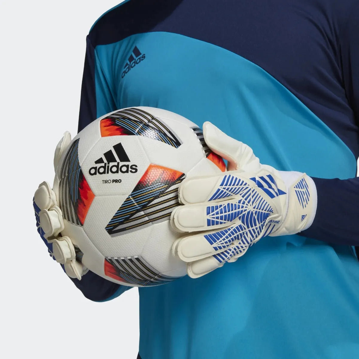 Adidas Predator fashion GL Training J Soccer Goal Keeper Gloves Size 7 Blue/White NTW