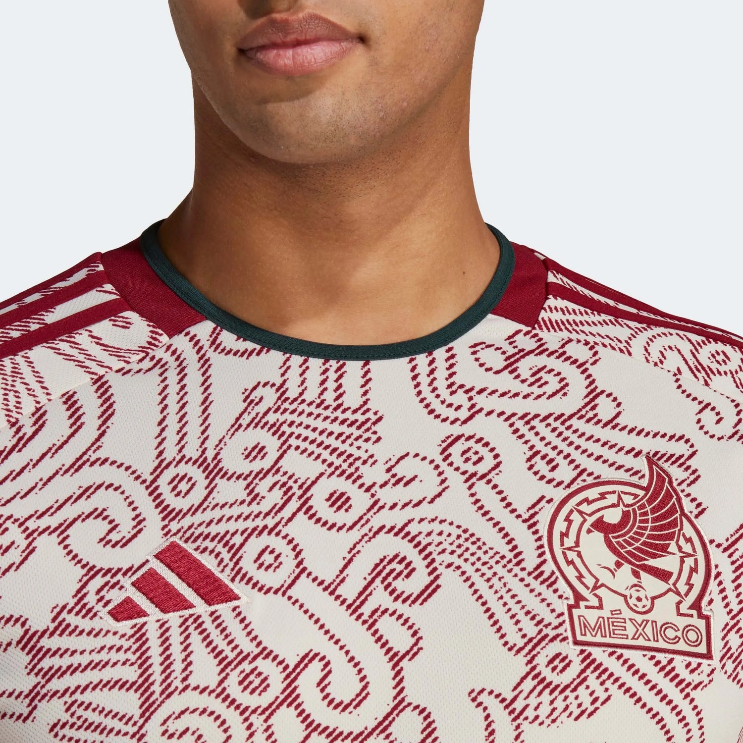 adidas 2022-23 Mexico Away Long Sleeve Jersey - Wonder White (Detail 1)