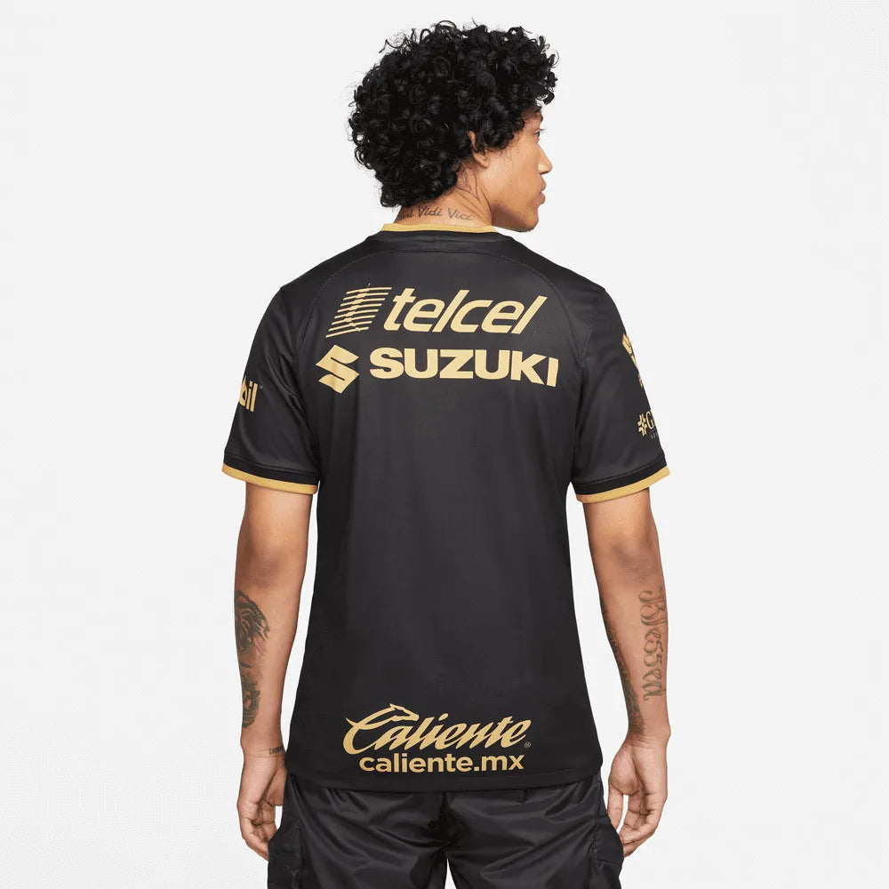 Nike 2023 Pumas Third Jersey - Black-Gold (Model - Back)