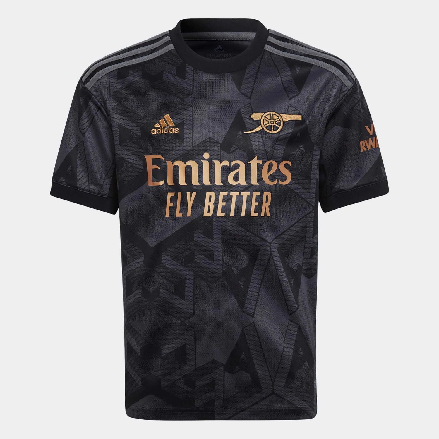 adidas 22-23 Arsenal Youth Away Jersey - Black (Front)