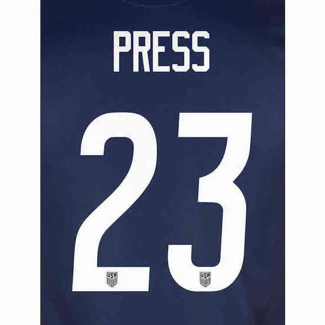 USA 2020/21 Away Women's Press #23 Jersey Name Set (Main)