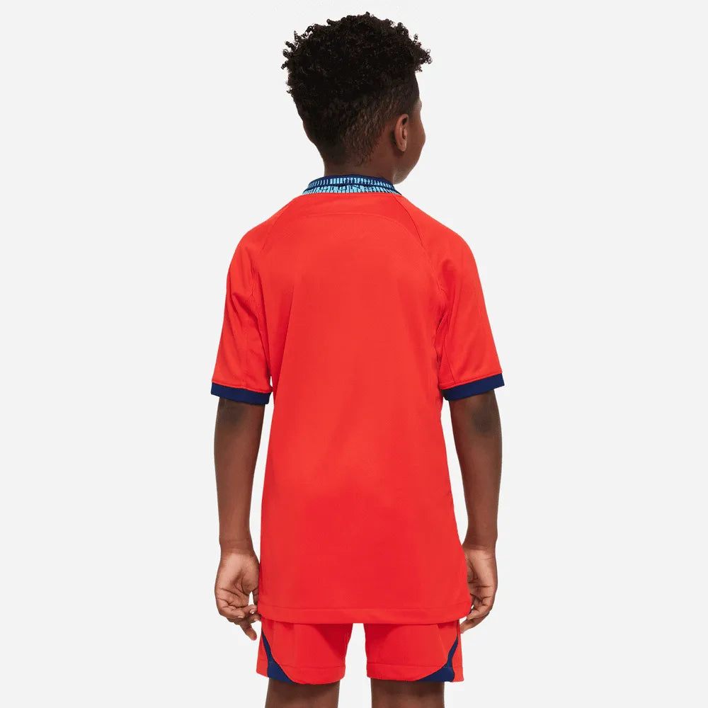 Nike 2022-23 England Youth Away Jersey - Red-Blue Void (Model - Back)