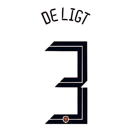 Holland 2020/21 Home De Ligit #3 Jersey Name Set