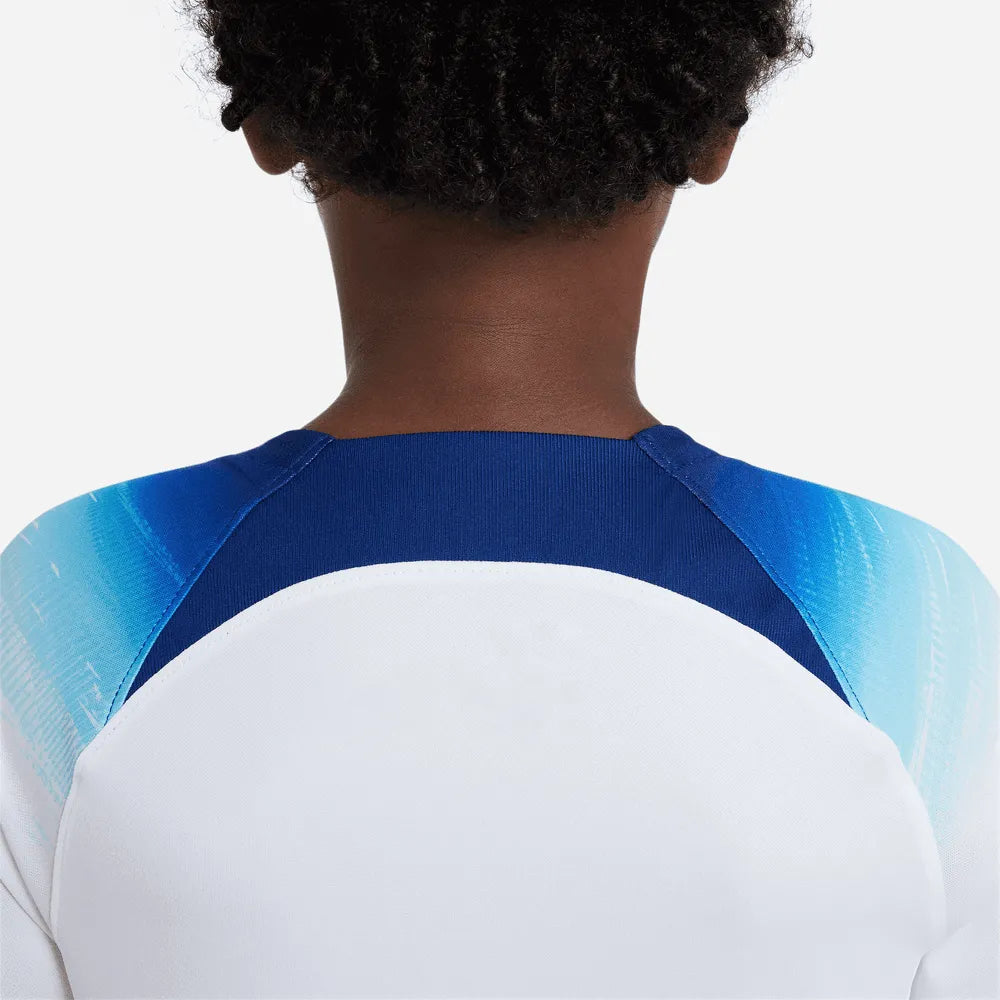 Nike 2022-23 England Youth Home Jersey - White-Blue (Detail 2)