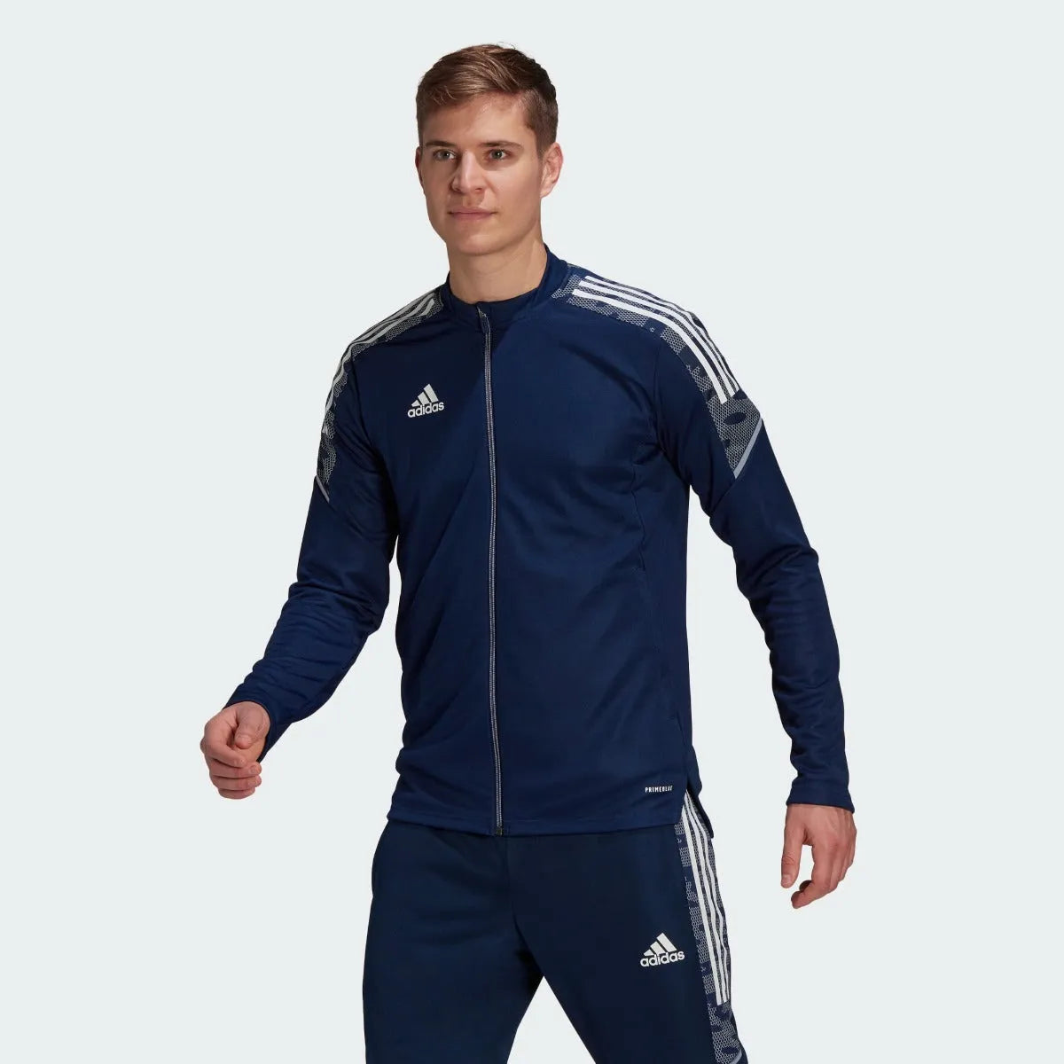 Adidas Condivo 21 Track Jacket - Navy-White (Model - Front)