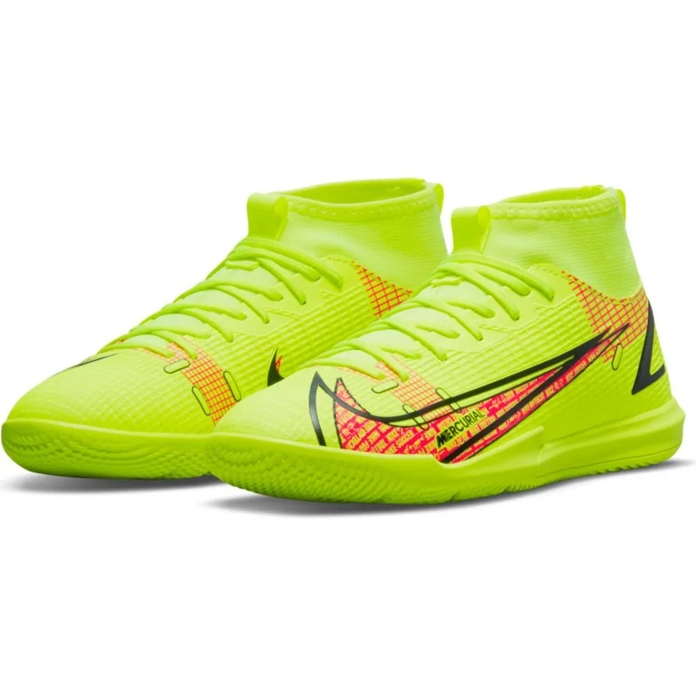 Nike JR Superfly 8 Academy FG - Volt-Bright Crimson (Pair - Diagonal)