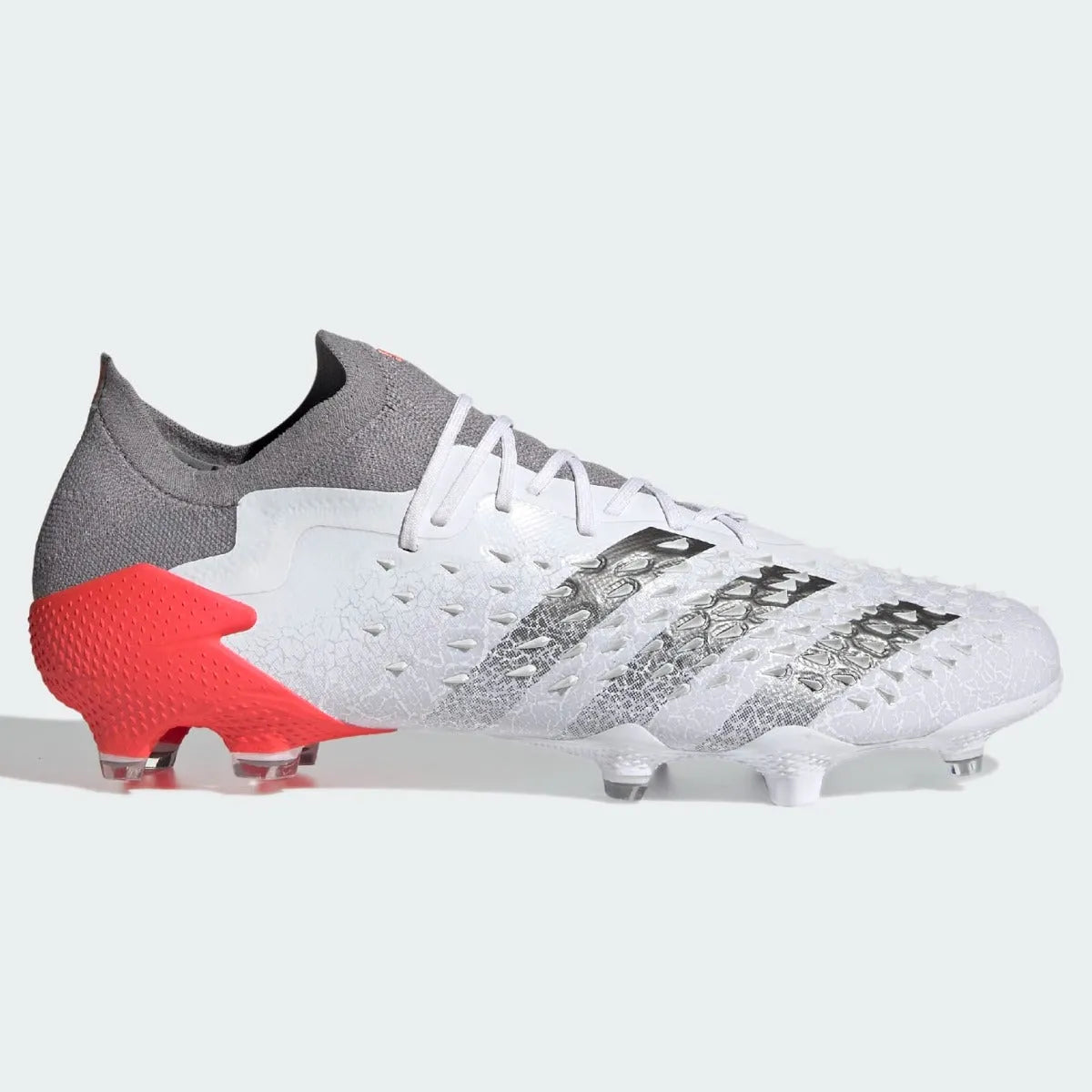 Adidas Predator Freak .1 FG - White-Grey-Solar Red (Side 1)