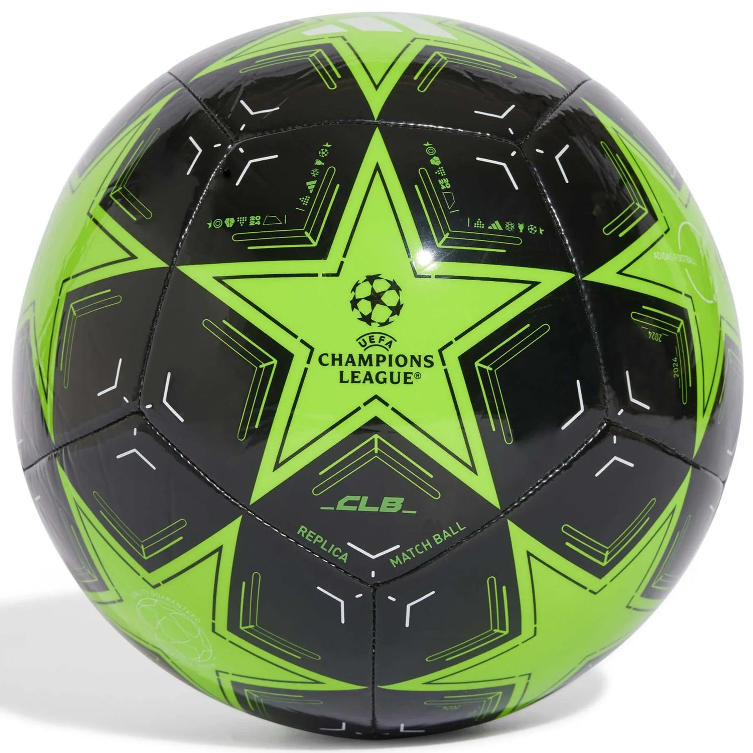 adidas 2024 UCL Club Ball Solar Green - Black - White (Front)