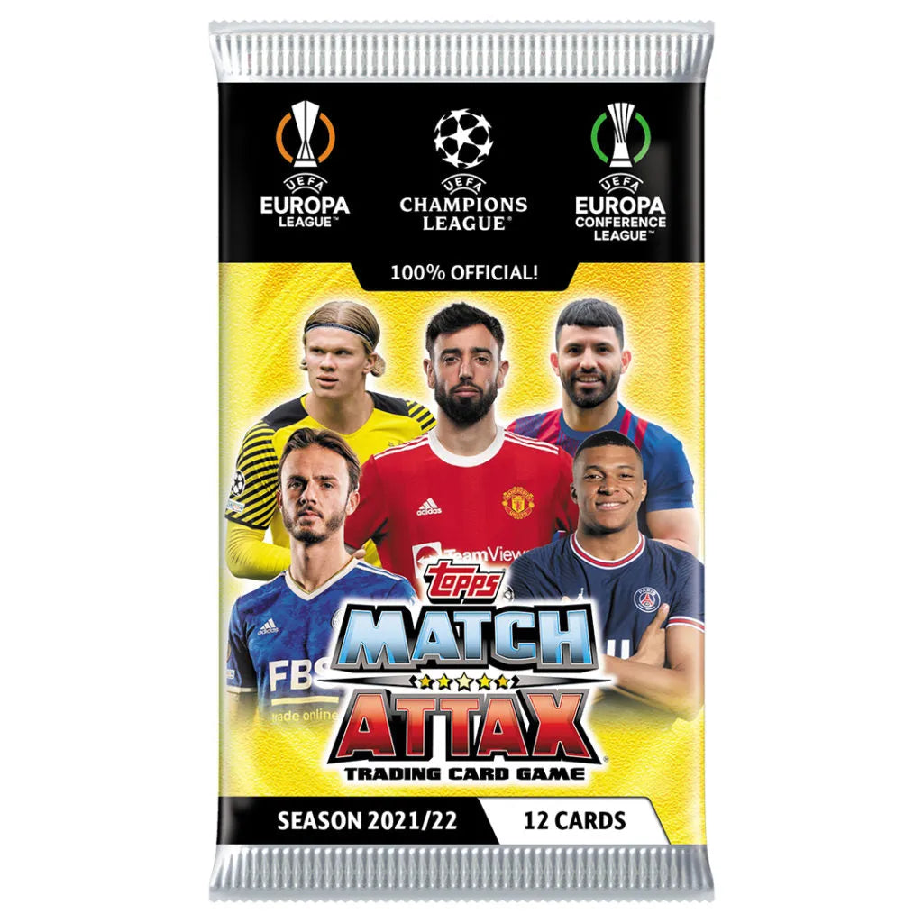 Topps 201-22 Match Attax Champions League Cards Packets (12 Cards EA) (Pack 1)