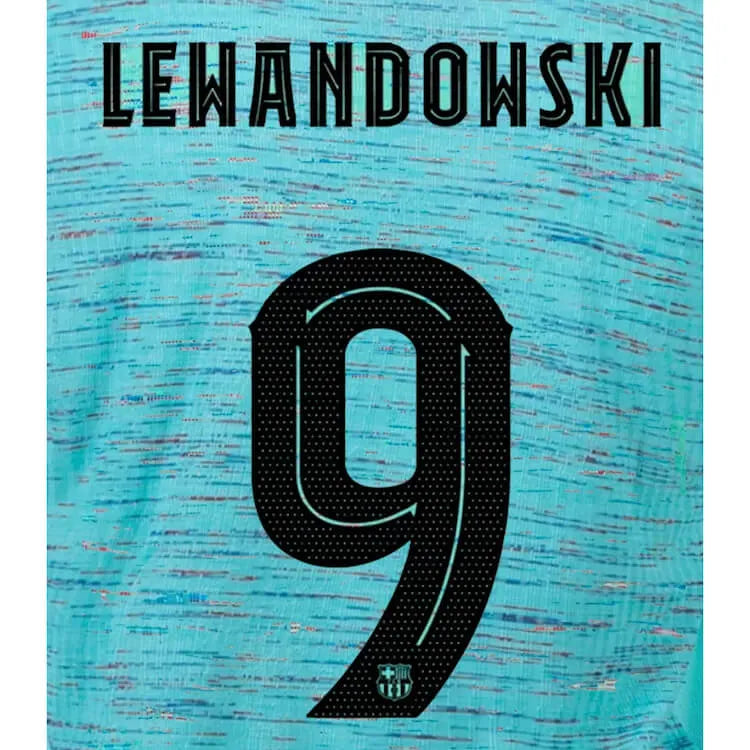 Barcelona 2023/24 Third Lewandowski #9 Youth Jersey Name Set  (CL Version) (Back)