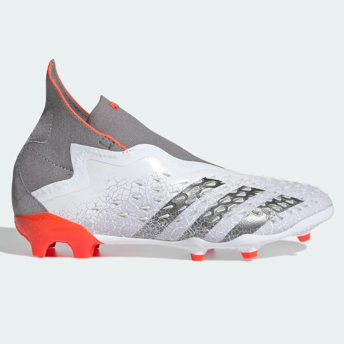 Adidas JR Predator Freak + FG - White-Iron Metallic (Side 1)