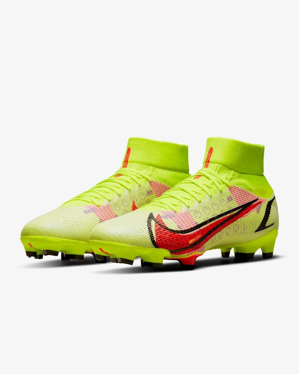 Nike Superfly 8 PRO FG - Volt-Bright Crimson (Pair - Diagonal)