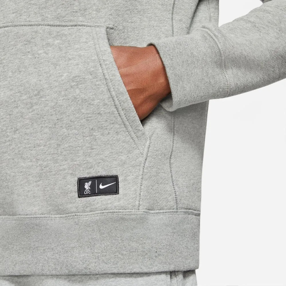 Nike 2021-22 Liverpool MNSW Heritage Hoodie - Grey-Red (Detail 2)